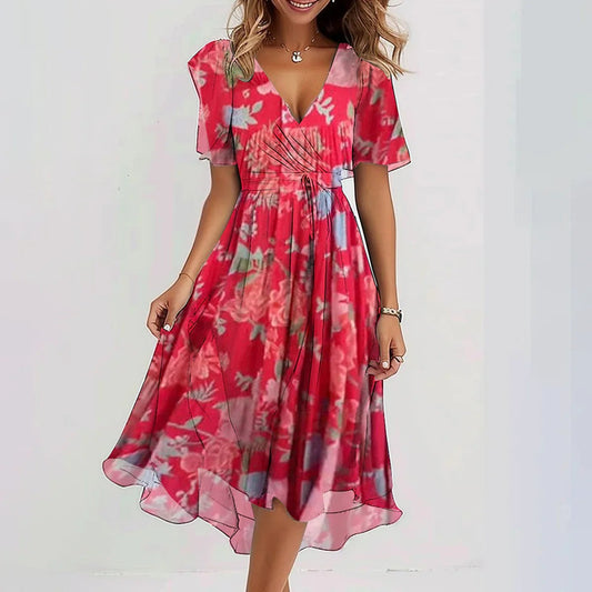 🔥50% OFF Sale✨Special Blue Short Sleeve Midi Dress