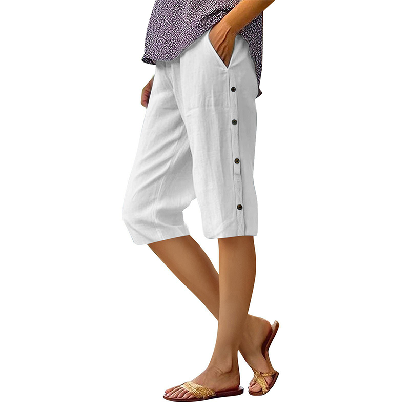 ⏳LAST DAY SALE ONLY ￡11.99!!🔥Women's Casual Loose Cotton Linen Breathable Capri Pants