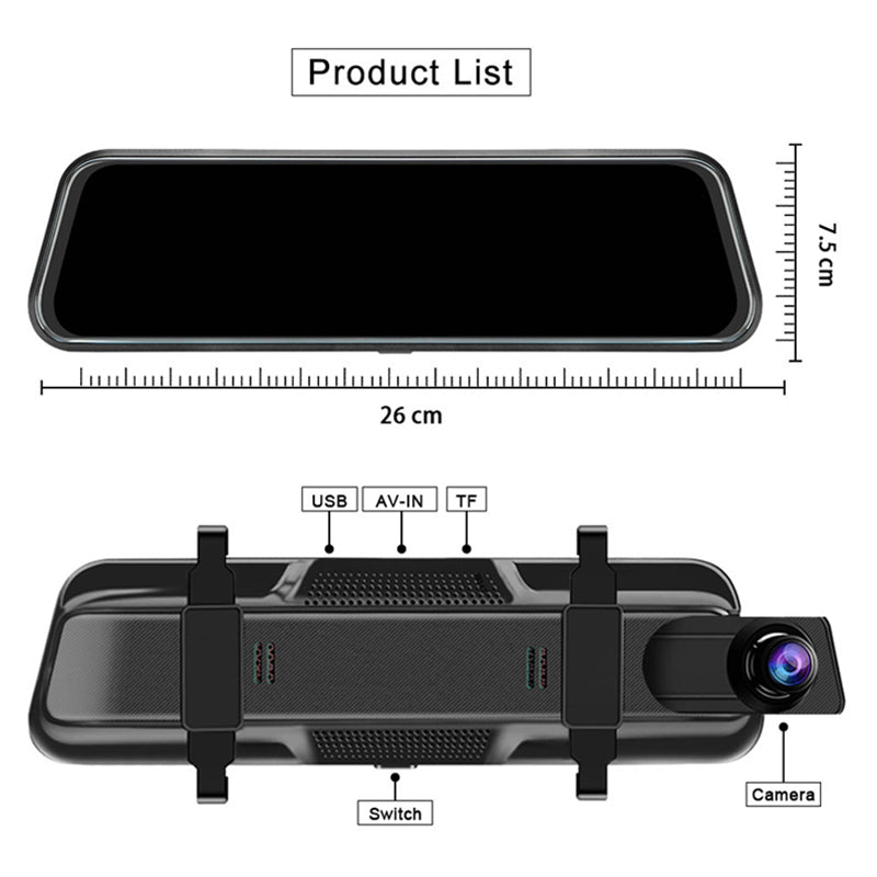 🔥2025 Hot Sale--50% Discount🔥Touchscreen Dash Cam with Rearview Camera