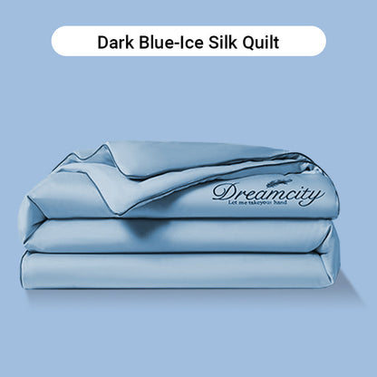 ⏰Last Day Sale 50% OFF🥰 ✨Summer Simple Ice Silk Quilt❄️ Ultra Cool Anti-Sweat Thin Quilt, Machine Washable Bedding