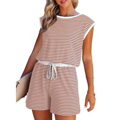 🎁Last Day Sale 50% OFF🔥Women's striped top with long sleeves Shorts 2-piece set