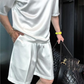 ⏳2025 Hot Sale 50% OFF🔥High Quality Men's Mercerized Cotton Casual Solid Color Top and Shorts Two-Piece Set【Loose fit, suitable for all occasions】