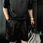 ⏳2025 Hot Sale 50% OFF🔥High Quality Men's Mercerized Cotton Casual Solid Color Top and Shorts Two-Piece Set【Loose fit, suitable for all occasions】