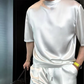 ⏳2025 Hot Sale 50% OFF🔥High Quality Men's Mercerized Cotton Casual Solid Color Top and Shorts Two-Piece Set【Loose fit, suitable for all occasions】