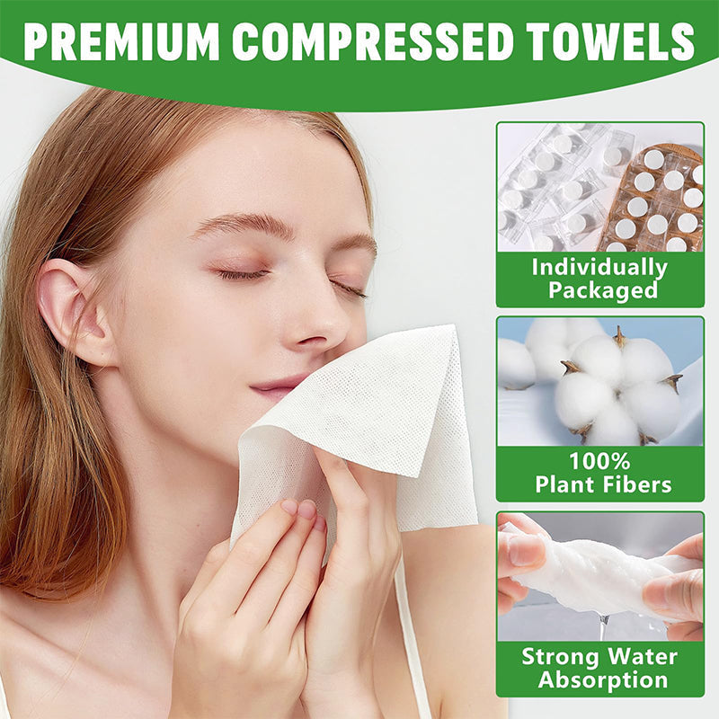 🏆Flash Sale⚡50K+ SOLD!💥EACH ONLY $0.12!!!✨Compressed Towel Tablets - 142% high-quality pure cotton