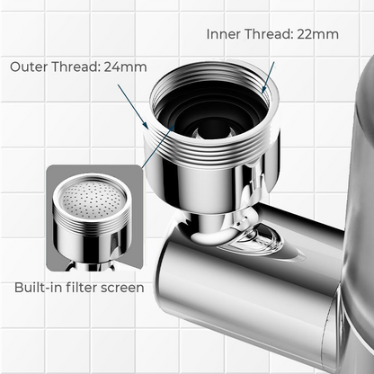 🔥 NEW! 720° Rotating Faucet Filter Nozzle Set – Clean Water & Perfect Spray in One! 💦✨