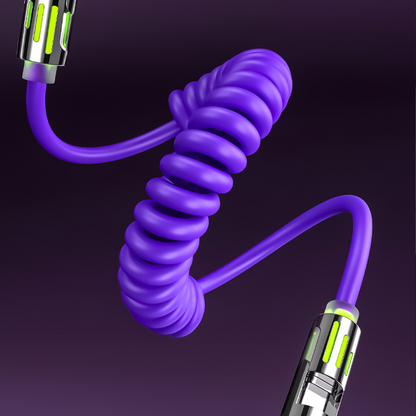 Compact 4-in-1 Retractable Car Charging Cable