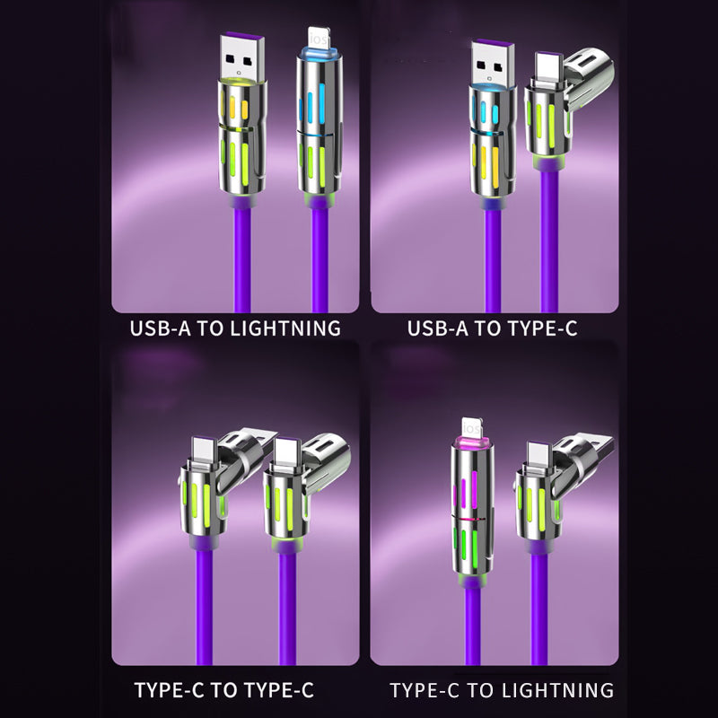 Compact 4-in-1 Retractable Car Charging Cable