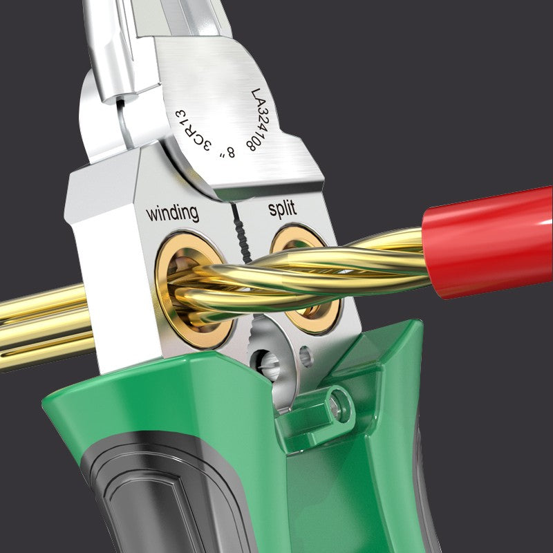 8 in 1 Wire Stripper Twister for Cutting and Pulling Wires Cable Scissors,Voltage Tester Pliers
