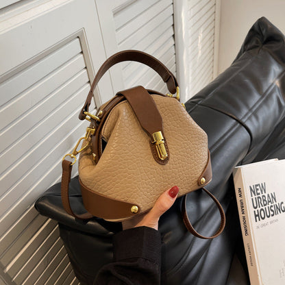 👜 LIMITED-TIME 50% OFF! ✨ Color-Blocked Shoulder Bag – PU Leather, Multiple Carrying Options, Metal Hardware ✨