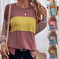 🍂 Easy Everyday Comfort | Women's Color-Block Striped Long-Sleeve Tunic Top
