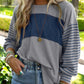 🍂 Easy Everyday Comfort | Women's Color-Block Striped Long-Sleeve Tunic Top