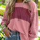 🍂 Easy Everyday Comfort | Women's Color-Block Striped Long-Sleeve Tunic Top