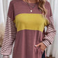 🍂 Easy Everyday Comfort | Women's Color-Block Striped Long-Sleeve Tunic Top