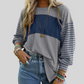 🍂 Easy Everyday Comfort | Women's Color-Block Striped Long-Sleeve Tunic Top