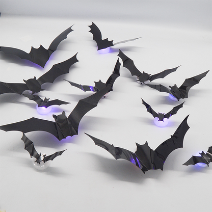 🦇Halloween 3D Bat LED Wall Light Decor 💡 – No Drilling Needed, Easy Installation | Soft LED Glow for Living Room/Bedroom Festive Vibe