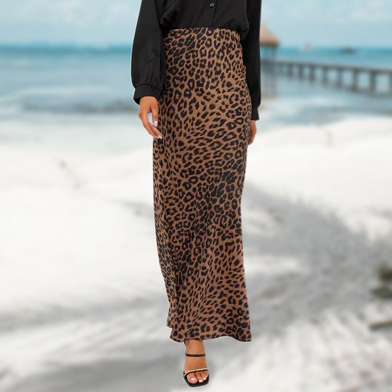 👍Hot Sale 49% Off🔥Leopard High Waist Printed Long Skirt