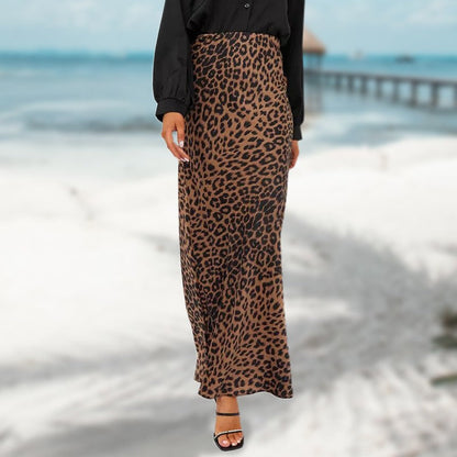👍Hot Sale 49% Off🔥Leopard High Waist Printed Long Skirt