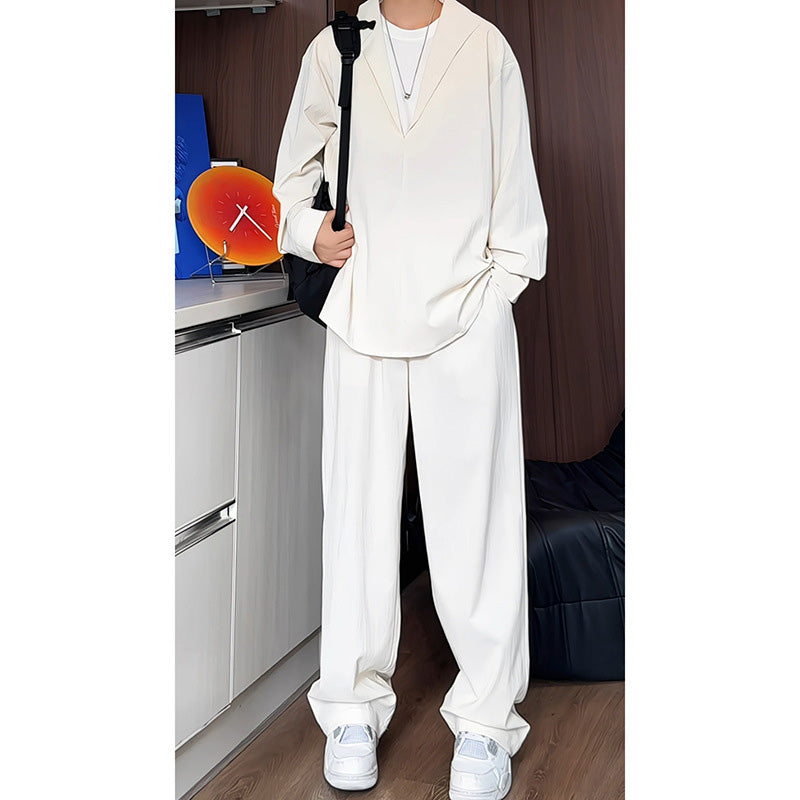 🔥2025 Hot Sale 50% Off🔥False Two-Piece V-Neck Shirt & Pants Set