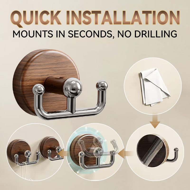 Multi-Functional Wood Grain Suction Cup Hook