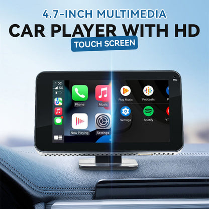 📱4.7-inch HD Touchscreen Multimedia Car Player— Swipe with your fingertips and instantly transform your vehicle into a smart entertainment hub!🚗✨