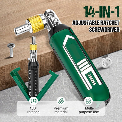 🔥 LAST DAY PROMOTION - 50%OFF 🔥 14-in-1 Adjustable Ratchet Screwdriver