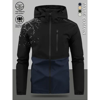 🍂 Easy Everyday Comfort | Men's Color-Block Hooded Windproof Jacket