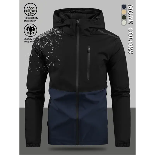 🍂 Easy Everyday Comfort | Men's Color-Block Hooded Windproof Jacket