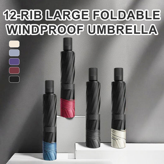 📢  HOT SALE 50% OFF ☔12-Rib Large Foldable Windproof Umbrella