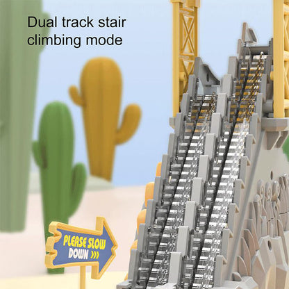 🦖 50% OFF NOW! 🎁 Electric Dual Track Dinosaur Slide - Interactive Toy with Changing Tracks & LED Lights, Encourages Crawling & Motor Skills for Toddlers 🏠⚡