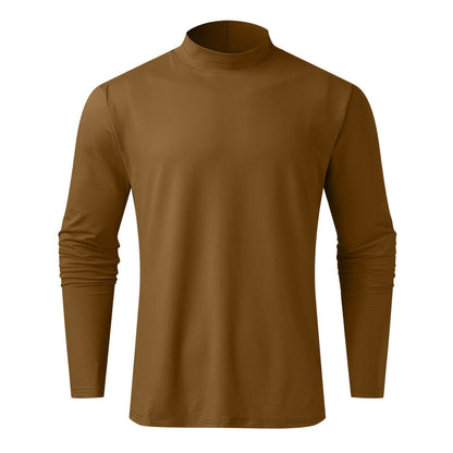 👕 50% OFF NOW! ✨ Men's High Neck Slim Fit T-Shirt - Stretchy & Breathable Fabric, Modern Style for Gym or Casual Wear 🏃‍♂️📦
