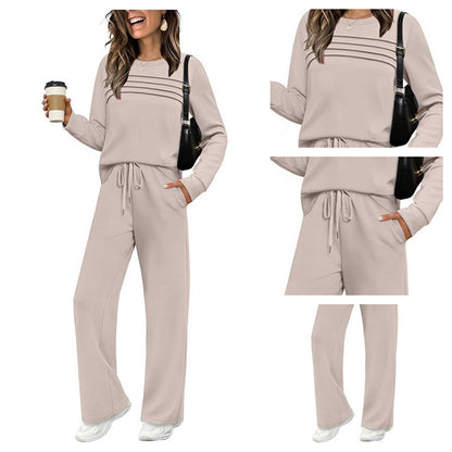 ⏳Time-limited Special --50% OFF⏰Women's Crew Neck Top & Drawstring Pants Set
