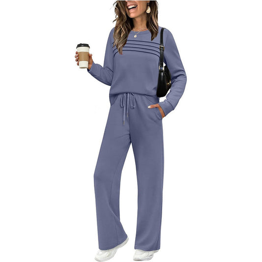 ⏳Time-limited Special --50% OFF⏰Women's Crew Neck Top & Drawstring Pants Set