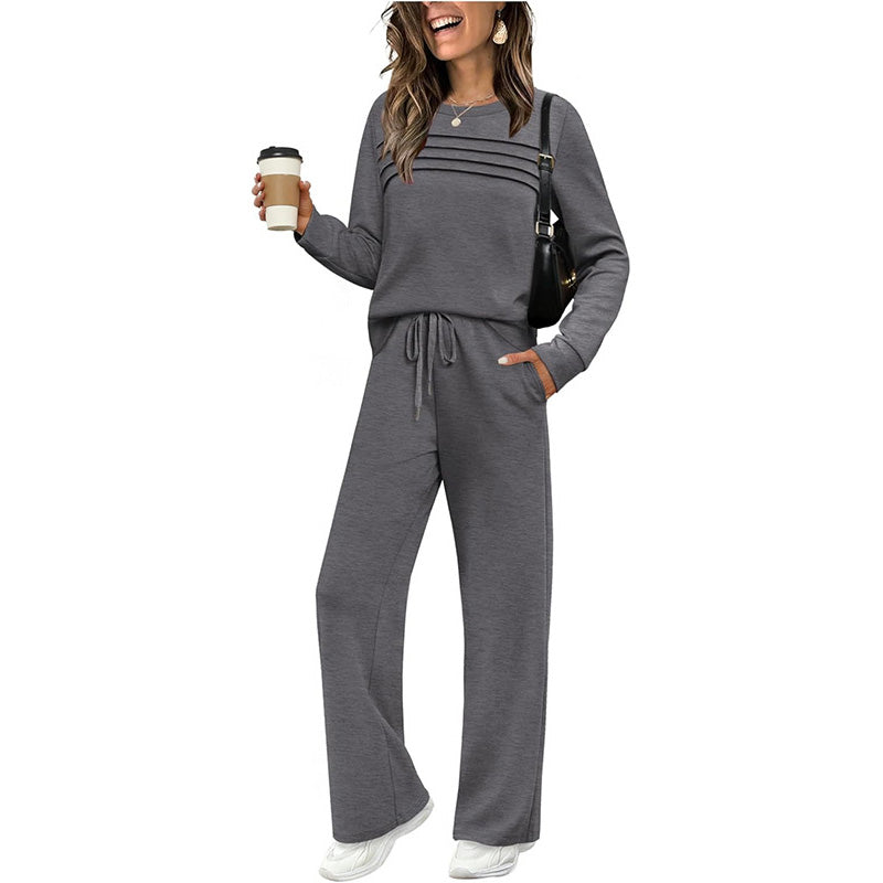 ⏳Time-limited Special --50% OFF⏰Women's Crew Neck Top & Drawstring Pants Set