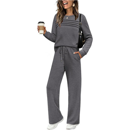 ⏳Time-limited Special --50% OFF⏰Women's Crew Neck Top & Drawstring Pants Set