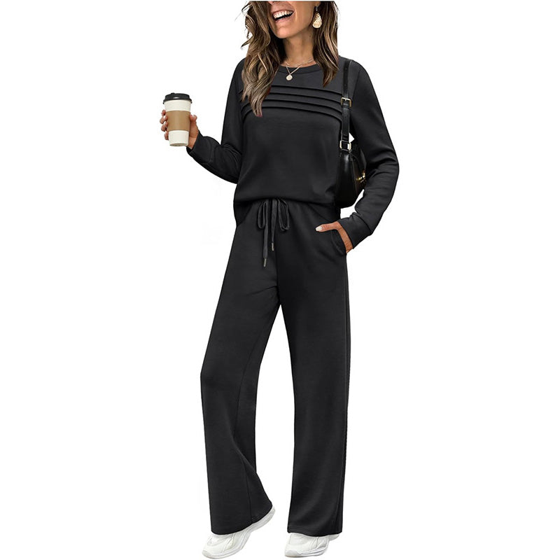 ⏳Time-limited Special --50% OFF⏰Women's Crew Neck Top & Drawstring Pants Set