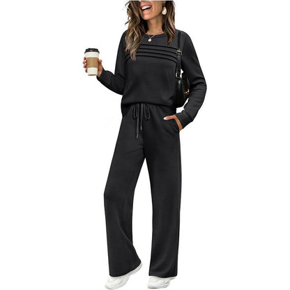 ⏳Time-limited Special --50% OFF⏰Women's Crew Neck Top & Drawstring Pants Set