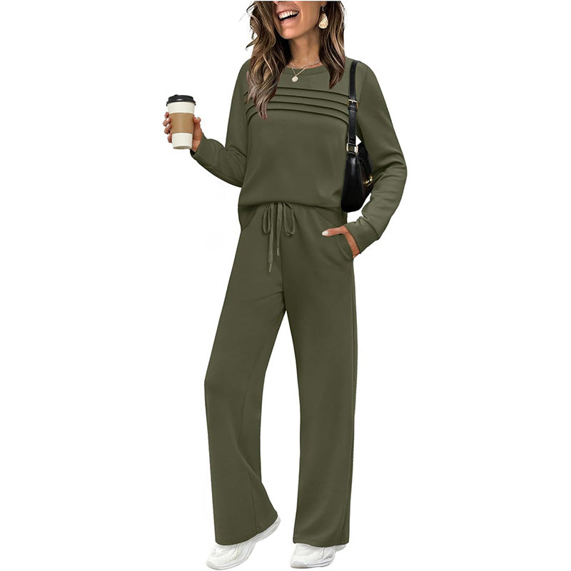 ⏳Time-limited Special --50% OFF⏰Women's Crew Neck Top & Drawstring Pants Set