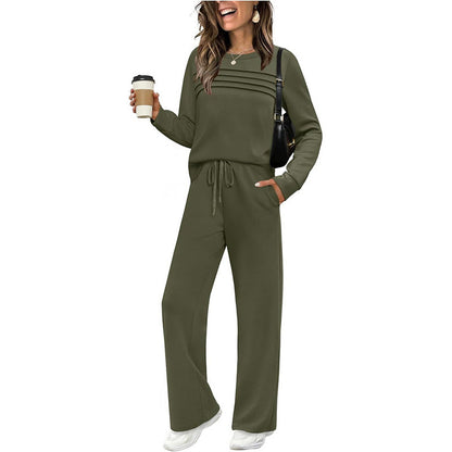 ⏳Time-limited Special --50% OFF⏰Women's Crew Neck Top & Drawstring Pants Set