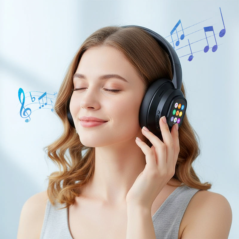 🎧 50% OFF NOW! ✨ AI Bluetooth Headphones - Smart LCD Display & Voice Assistant with Premium Sound Quality for Music & Calls 📱✨