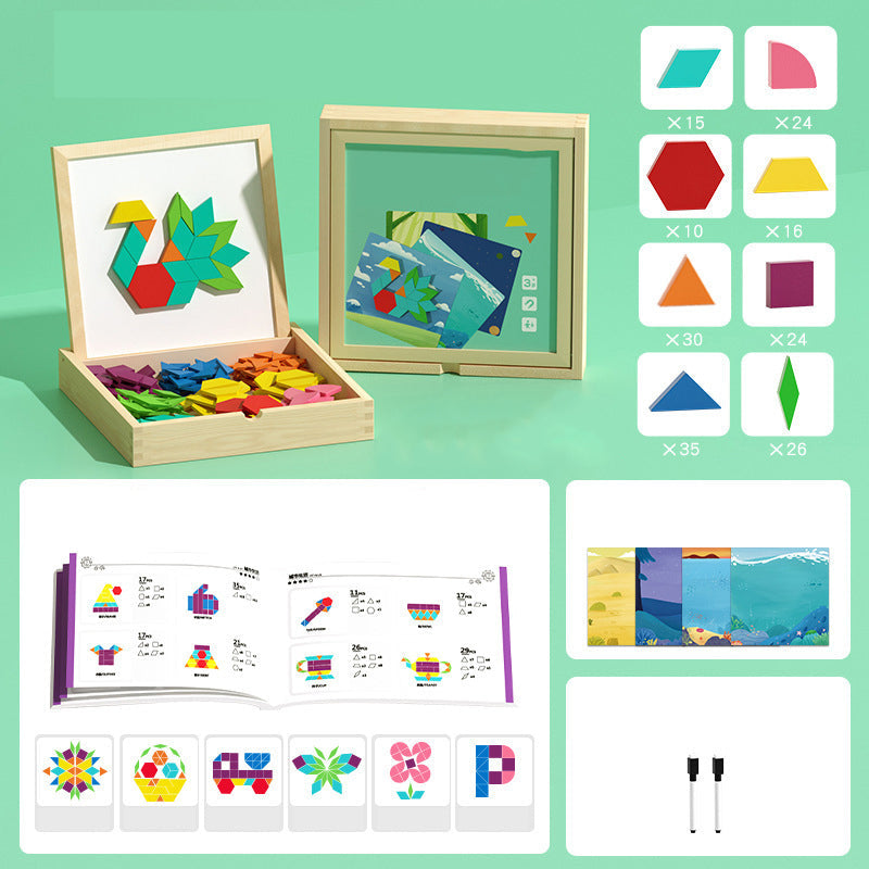 🎁Early Christmas Sale 50% OFF🔥Wooden Magnetic Pattern Block Puzzle Set🧩