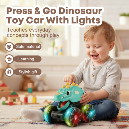 🦖2025 Hot Sale --50% Off🚙Press & Go Dinosaur Toy Car with Lights🎁