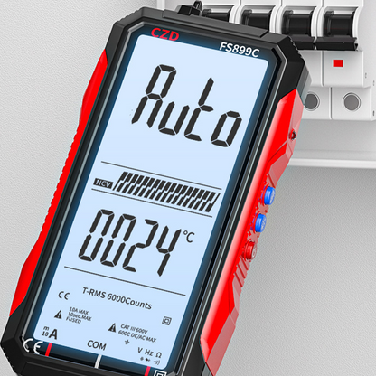 ⚡USB Rechargeable Digital Multimeter🔋– 6000 Counts, Large Color Screen & Backlight! 🛠️🔌
