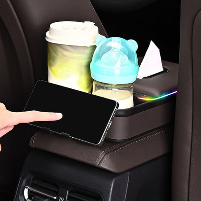 🔥2025 HOT SALE --50% OFF🔥Armrest Storage Box with LED Ambient Lighting