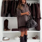 🧶 One Set, Cozy Statement Style | Turtleneck Sweater & Mini Dress Set ⚡ Free Shipping