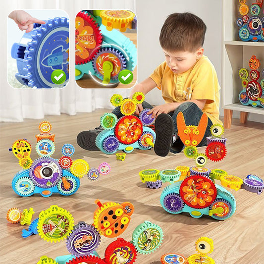 🎉 50% OFF Today! Transforming Gear Electric Building Blocks Toy 🚀