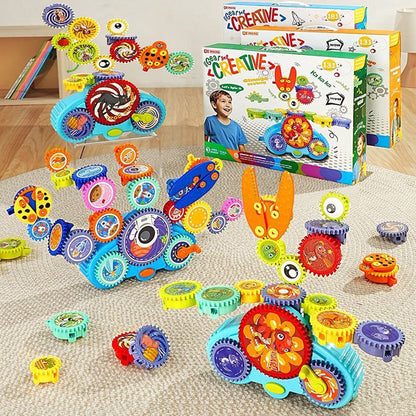 🎉 50% OFF Today! Transforming Gear Electric Building Blocks Toy 🚀