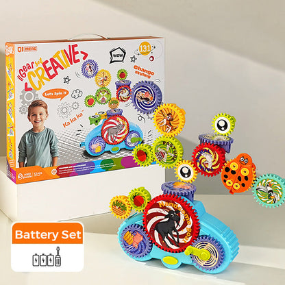 🎉 50% OFF Today! Transforming Gear Electric Building Blocks Toy 🚀