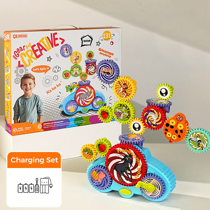 🎉 50% OFF Today! Transforming Gear Electric Building Blocks Toy 🚀