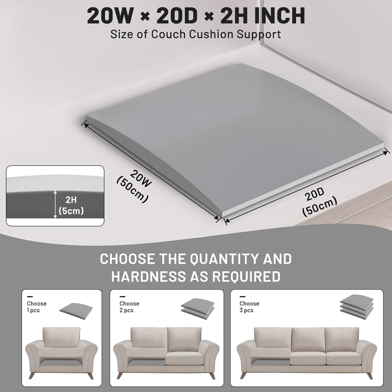 🛋️ 2025 Hot Sale 50% Off✨ Sofa Cushion Support for Sagging Seats - High-Density Foam Insert with Non-Slip Base for Enhanced Comfort & Posture 🏠💫
